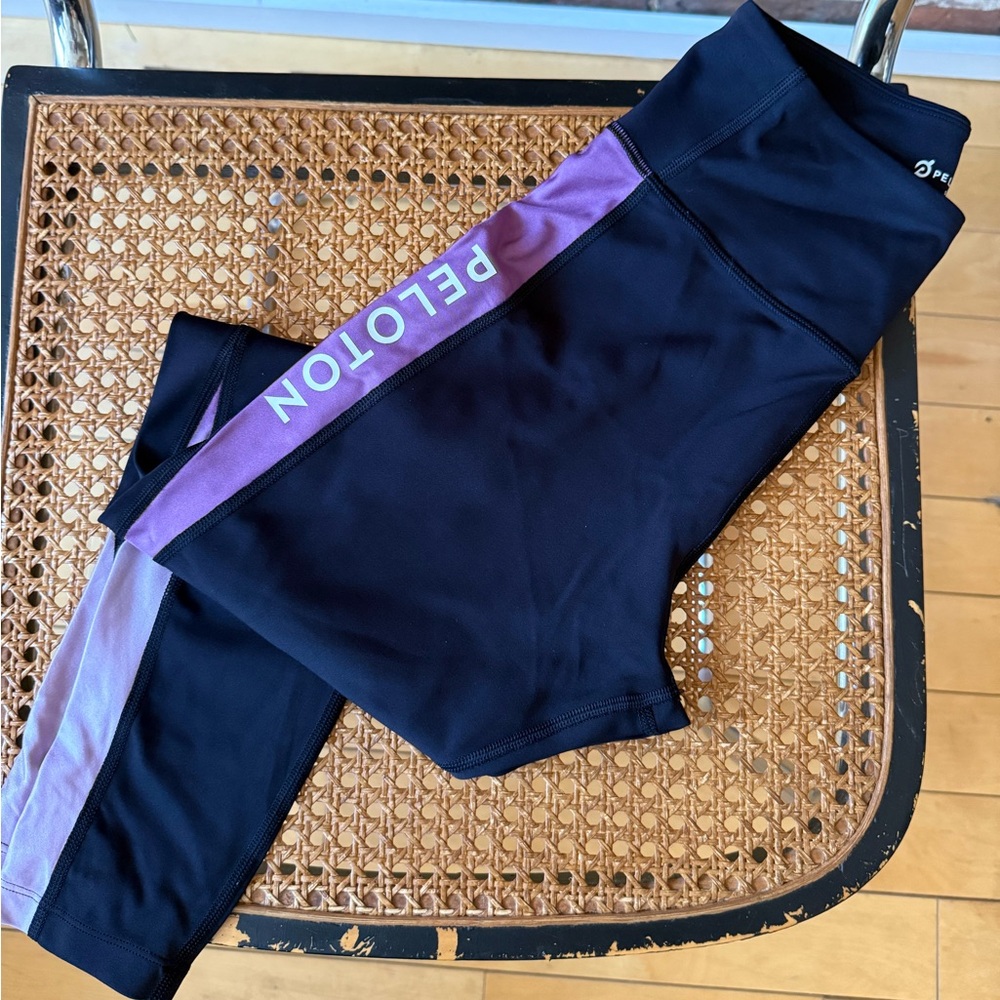 Peloton x Lululemon Black and Purple Leggings